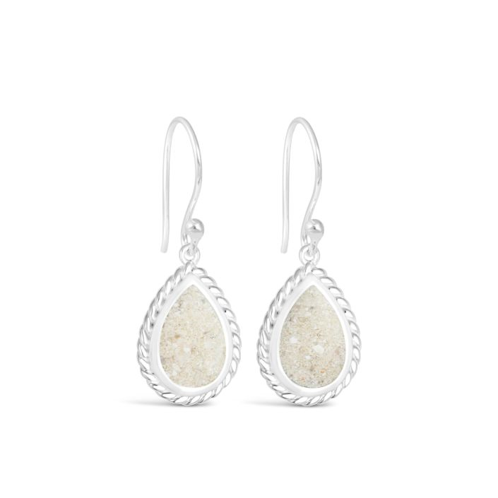 Dune - Sterling Silver - Modern Mermaid Turquoise Gradient Teardrop Drop Ocean City Beach Sand Earrings