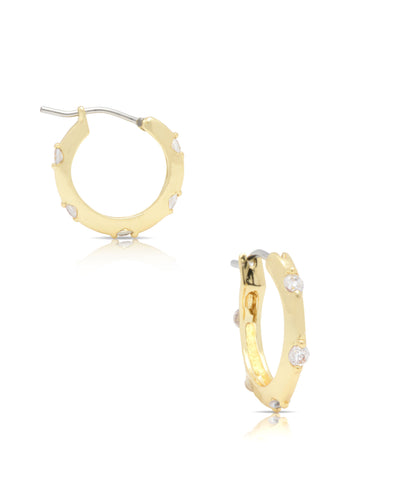 Hoop Earrings with CZ - Small