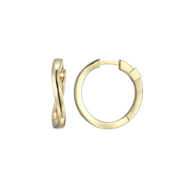 Elle - Sterling Silver - 18K Gold Plated "Luna" 20mm Hoop Earrings