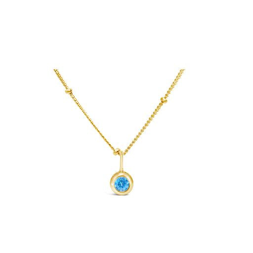 Stia Sterling Silver 14K Gold Plated CZ Zircon Bezel 17" Necklace