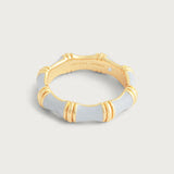 Brass 18K Gold Plated ct. Enamel Bamboo Ring 8