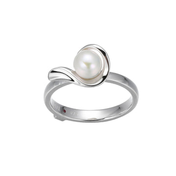 Elle - Sterling Silver - "Luna 2.0" Pearl Ring (Size 6)