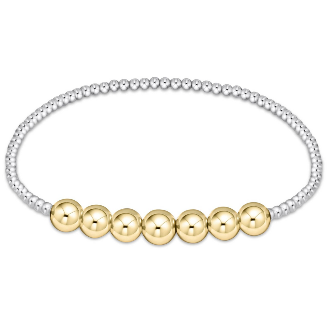 enewton Classic Beaded Bliss 3mm Mixed Metal Bracelet (Standard 6.25" )