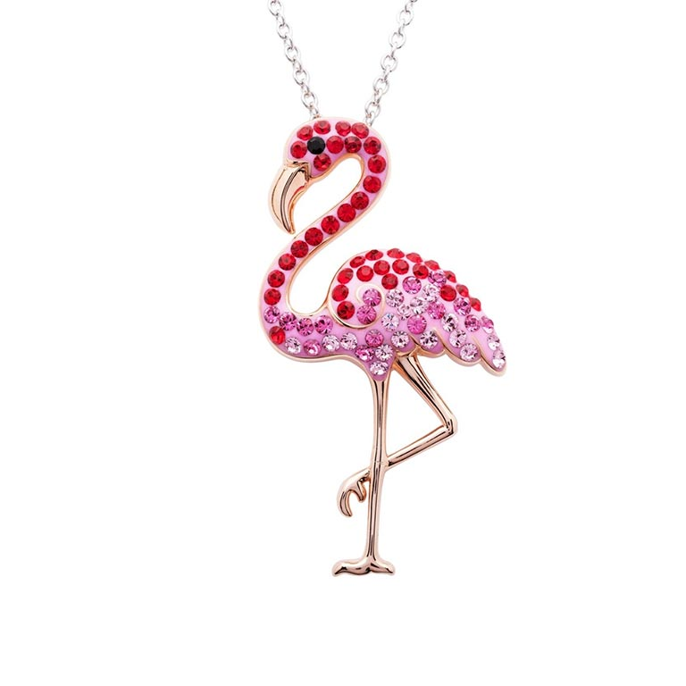 Ocean - Sterling Silver - Crystal 20" Flamingo Necklace