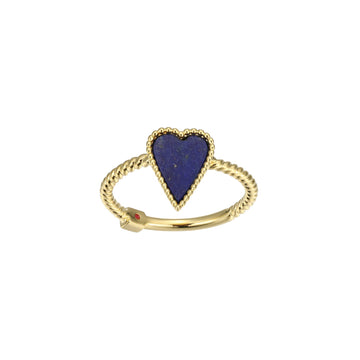 Elle - Sterling Silver - 18K Gold Plated "Long Love" Lapis Harmony Ring (size 7)