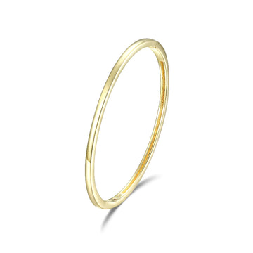 Elle - Sterling Silver - 18K Gold Plated "Simpatico" Bangle Bracelet (6.75")
