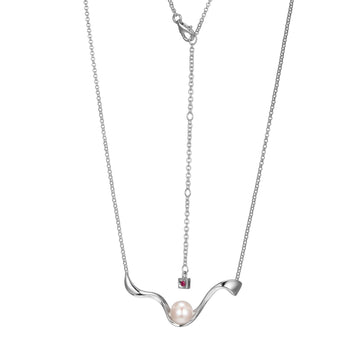 Elle - Sterling Silver - "Luna 2.0" Pearl Necklace (17"+3")