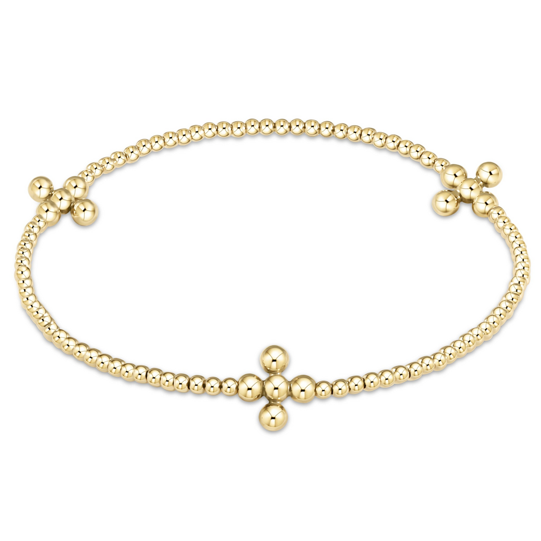 enewton - Classic Bead Bracelet 2mm & 3mm Signature Cross Bead Gold-Filled Bracelet (Standard 6.25")