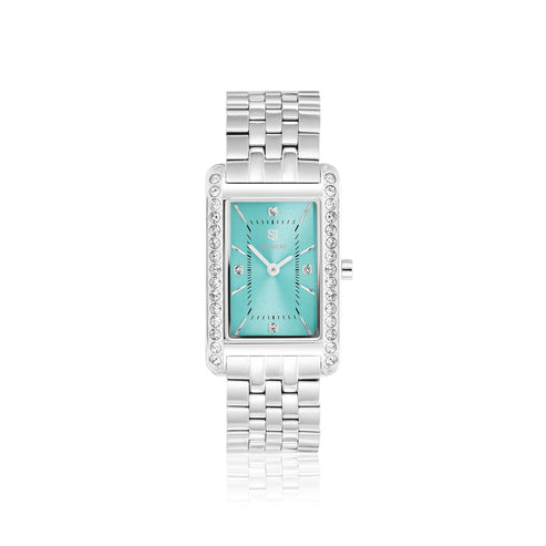 Sif Jakobs - Stainless Steel - Silver "Martina" Turquoise Cubic Zirconia Watch