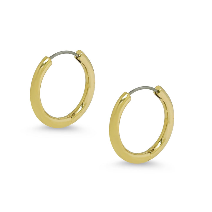 Lily Nily - Stainless Steel - 18K Gold Plated - Tubular 20mm Round Hoop Earrings
