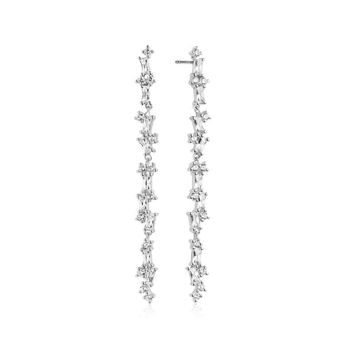 Sif Jakobs - Sterling Silver - "Antella lungo" Cubic Zirconia Dangle Earrings