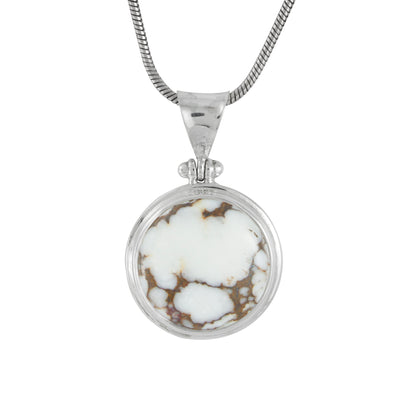 Sterling Silver Pendant With Iron Stone Round