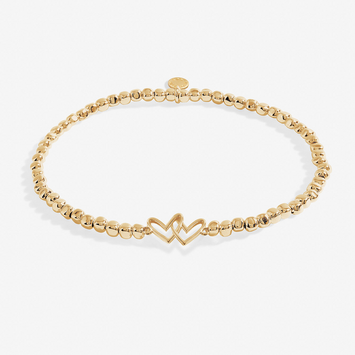 A Little & Co - Brass - Gold - Happy Birthday - Heart Paperclip Beaded Bracelet 6 7/8"