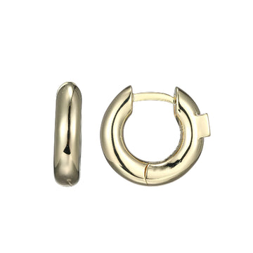 Elle - Sterling Silver - 18K Gold Plated "Simpatico" 12mm Hoop Earrings