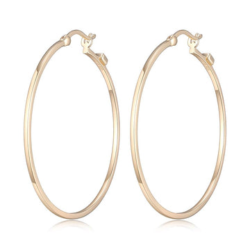 Elle - Sterling Silver - 18K Gold Plated 45mm Hoop Earrings
