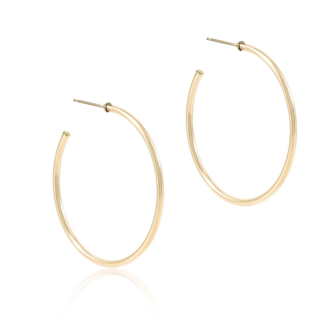 enewton - 14k gold-filled - Yellow Gold 2mm Round Hoop Earrings 1.75"