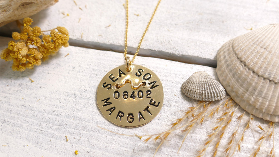 14k gold-filled - Margate Beach Badge Necklace