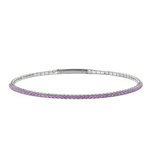 Kelly Waters - Sterling Silver - June Birthstone - Flexible Light Amethyst Tennis Bracelet