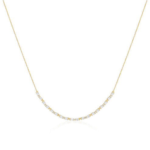 Sif Jakobs - Sterling Silver - 18K Gold Plated "Ellera Ovale" Cubic Zirconia Necklace 45 cm