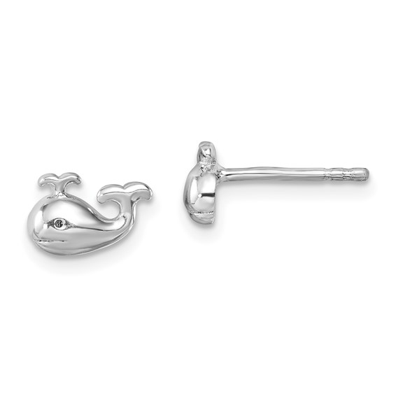 Sterling Silver Stud Whale Tail Earrings