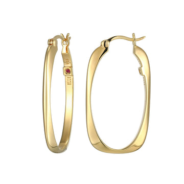 Elle - Sterling Silver - 18K Gold Plated "Allure" 35mm Hoop Earrings