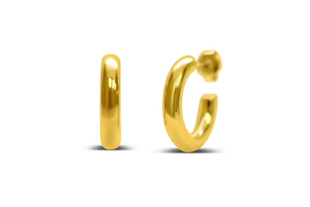 Isla - Stainless Steel - 14K Gold Plated Weightless 20mm Hoop Earrings