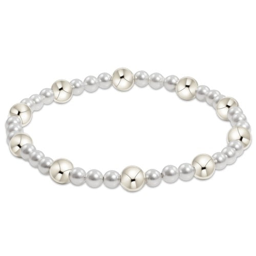 enewton - Pearl Sincerity Pattern 4mm Pearl & 6mm Silver Pearl & Sterling Silver Bracelet (Standard 6.25")