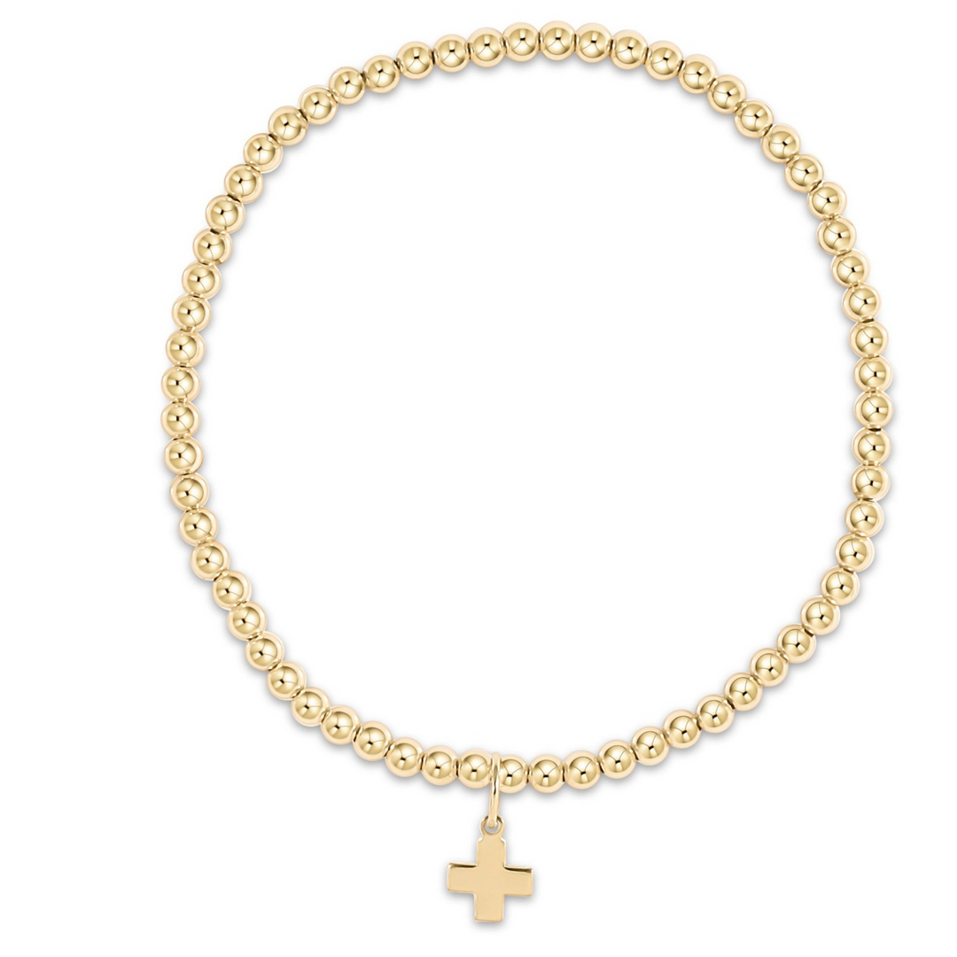 enewton - Classic Bead Bracelet Cross Gold-Filled Bracelet (E-Girl 5.5")