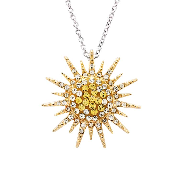 Ocean - Sterling Silver - Crystal Sun Necklace