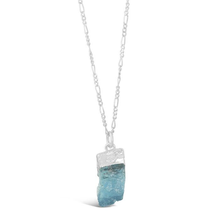 Dune - Sterling Silver - Glacier Gem Ice Aquamarine Necklace 16-20" (adjustable)
