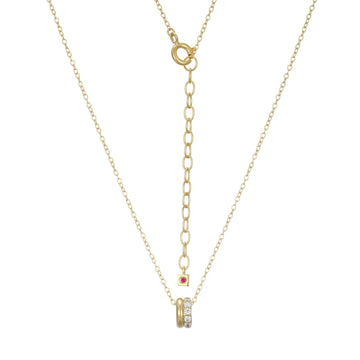 Elle - Sterling Silver - 18K Gold Plated "Goddess" Cubic Zirconia Necklace (16"+2")