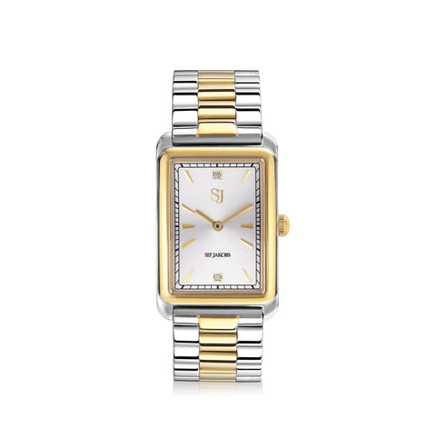 Sif Jakobs - Stainless Steel - Two Tone "Santina" Silver Sunray Dial Watch