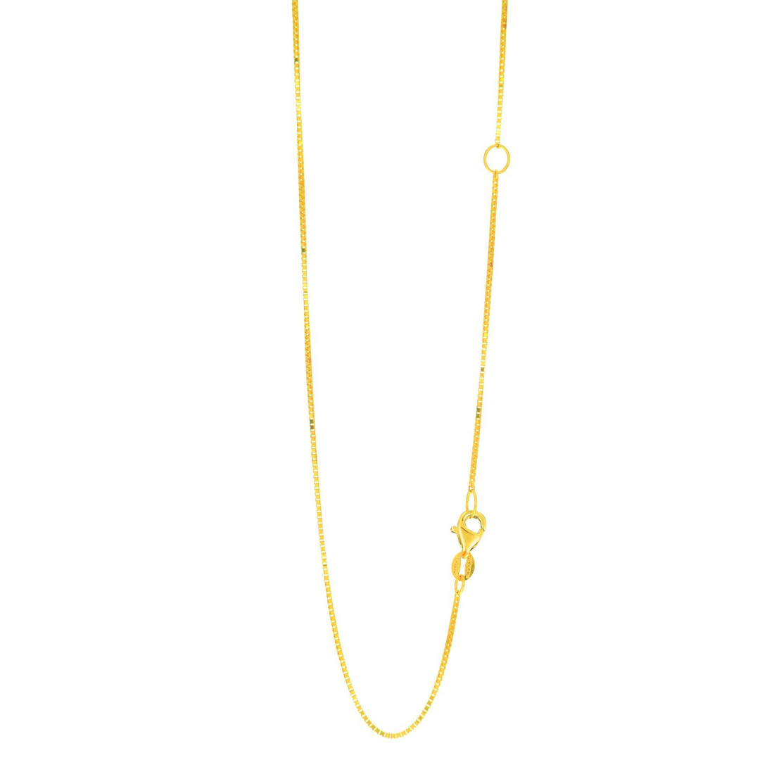 14k Yellow Gold Box Chain (.8mm / Length 20")