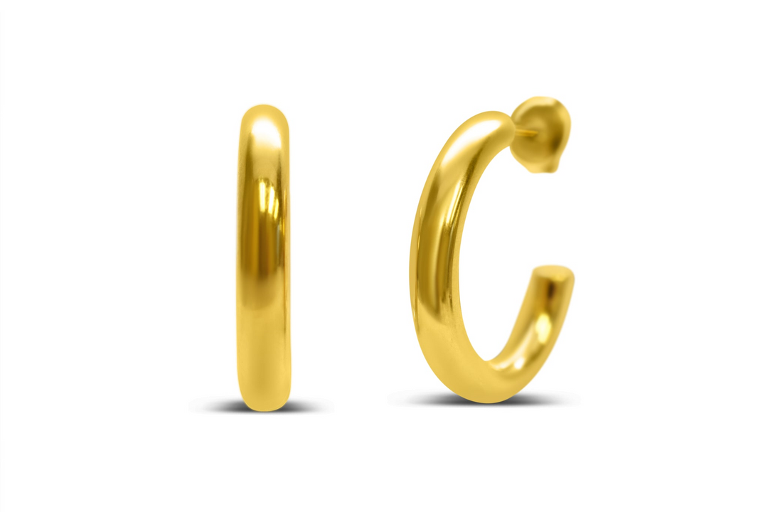 Isla - Stainless Steel - 14K Gold Filled Weightless 25mm Hoop Earrings