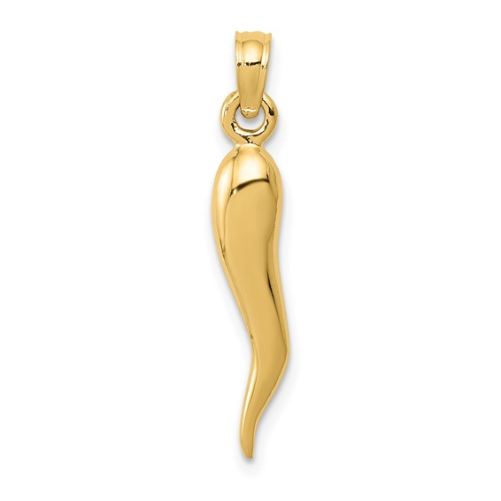 10k Italian Horn Pendant