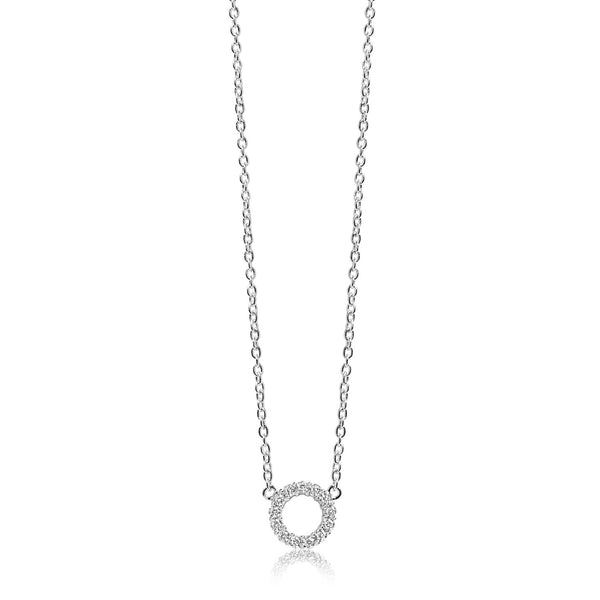 Sif Jakobs - Sterling Silver - "Biella Piccolo" Cubic Zirconia Necklace (45cm +3)