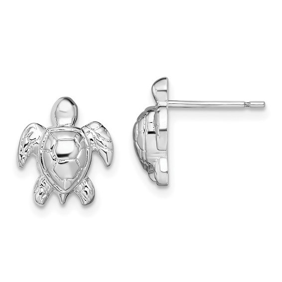 Sterling Silver Stud Turtle Earrings