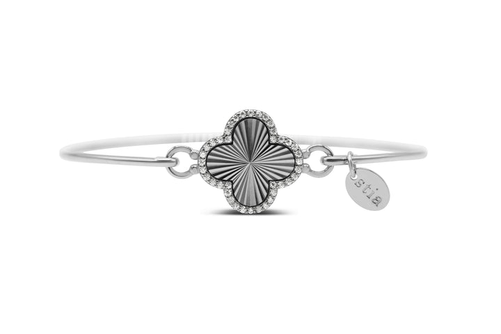 Stia - Sterling Silver - Silver Cubic Zirconia Clover Bracelet