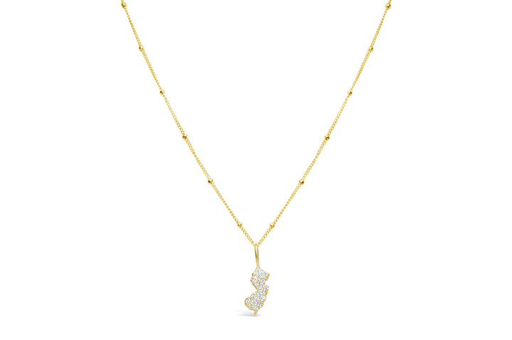 Stia - Sterling Silver - 14K Gold Plated Pave Cubic Zirconia 15-17" New Jersey Necklace