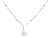 Stia - Sterling Silver - Silver Initial T Disc Necklace