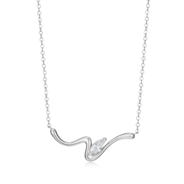 SS RHOD WHITE CZ WINK NECKLACE