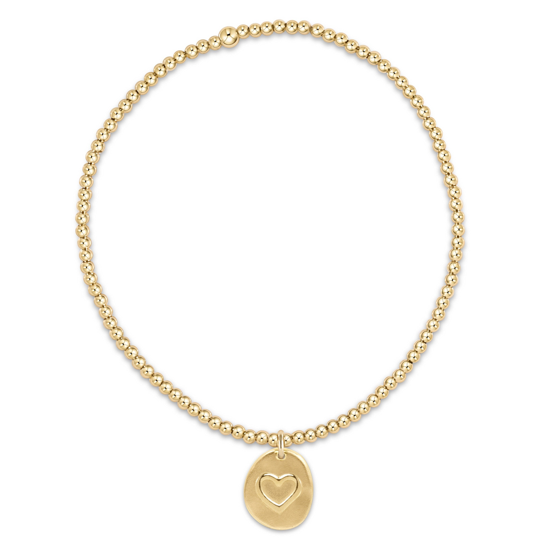 enewton - Classic Inspire Love - Gold Heart Charm Gold-Filled Bracelet (Extends 7.25")