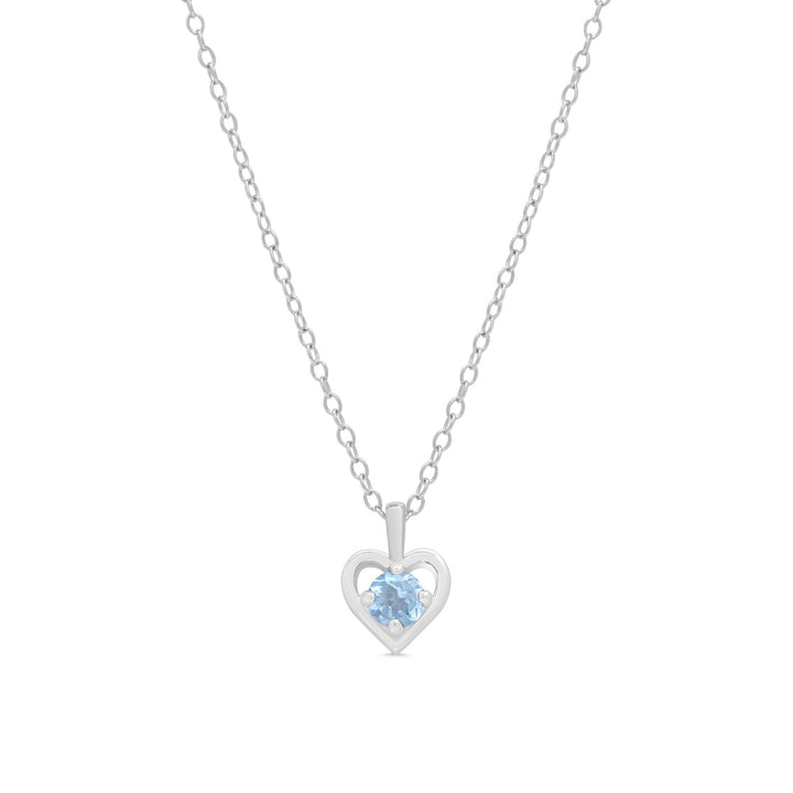 blue cz heart epndant in sterl