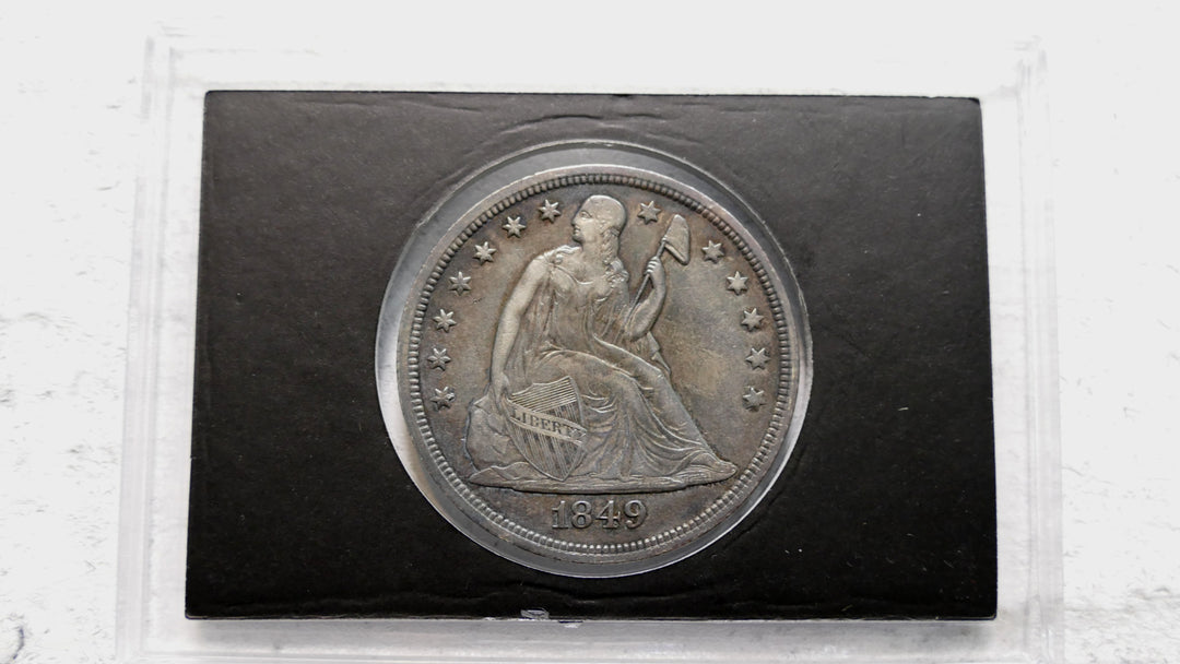 United States 1849 Seated Liberty Dollar PHILLY MINT AU 50