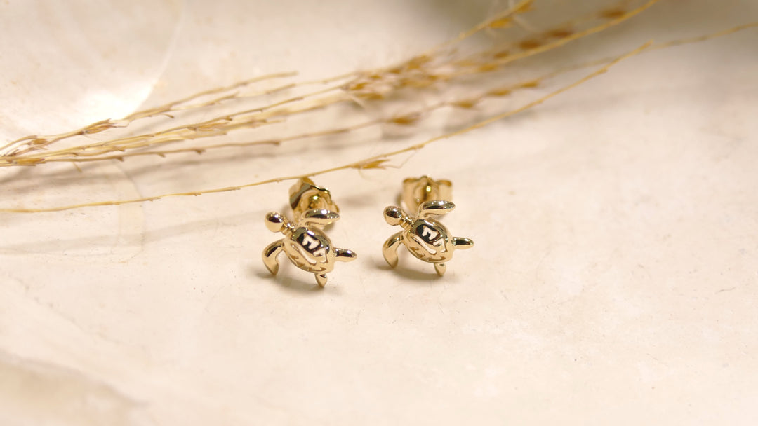 14k - Yellow Gold Turtle Stud Earrings
