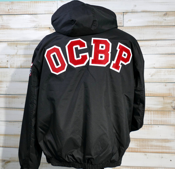 Long Sleeve Full Zip Hooded OCBP Waterproof Jacket - Black (Medium)