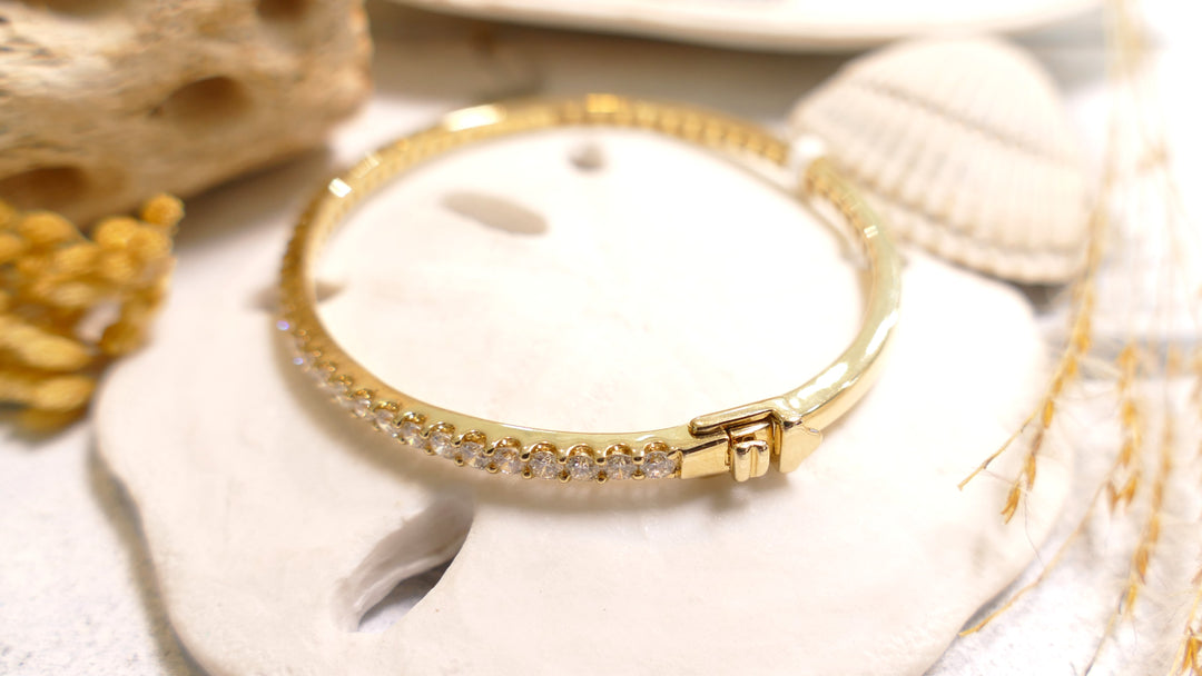 14k Yellow Gold 1.92ct Diamond Bangle