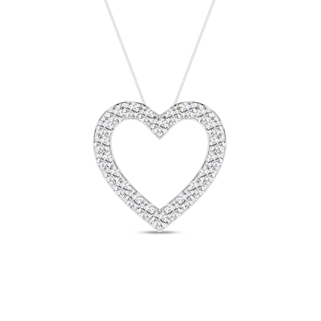 14k White Gold Lab Grown Diamond 0.5ctw Heart Pendant