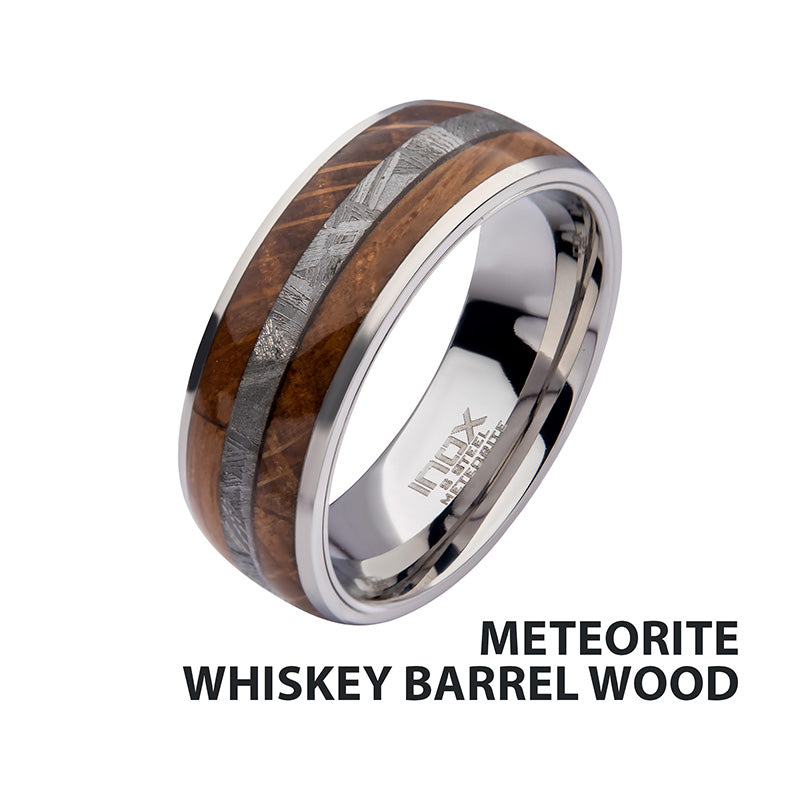 8mm Wood and Meteorite Inlay S