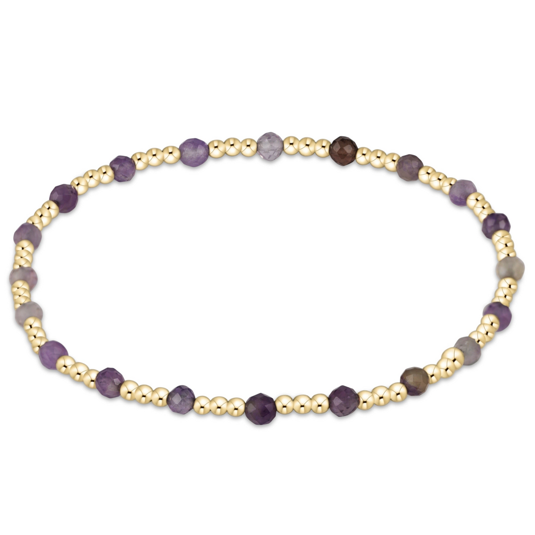 enewton - - 14K Gold Filled Sincerity Pattern 3mm Amethyst Bead Bracelet